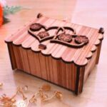 Laser Cut Double Heart Jewelry Box 3mm Free Vector