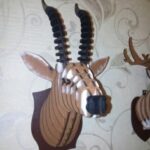 Laser Cut Gazelle Trophy Head 3D Puzzle Free Vector
