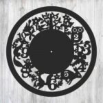 Laser Cut Wall Clock with Animals Free Vector