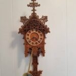Laser Cut Wooden Decorative Pendulum Wall Clock Template Free Vector