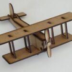 Laser Cut Double Wing Airplane 3mm DXF File