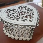 Laser Cut Decorative Heart Shaped Gift Box Plywood Free Vector