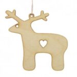 Laser Cut Christmas Pendant Deer With Heart Free Vector