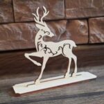 Laser Cut New Year Figurine Christmas Deer Free Vector