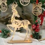 Laser Cut Deer Christmas New Year Decor Free Vector
