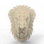 Lion head 3D puzzle Free Vector