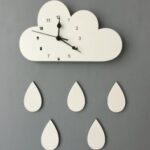Laser Cut Nordic Style Cartoon Cloud Clock Children Room Decor