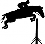 Jockey Horse Jumping Hurdles dxf File