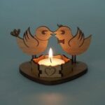 Heart Candlesticks Holder Free Vector
