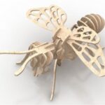 Laser Cut Bee Insect 3D Puzzle DXF File