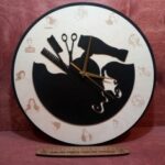 Laser Cut Beauty Salon Wall Clock Free Vector