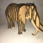 Laser Cut Wooden Elephant 3D Puzzle 3mm Free Vector