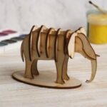 Laser Cut Elephant 3D Model 3mm Free Vector