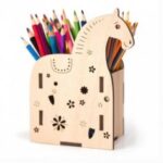 Laser Cut Horse Desk Organizer Pencil Holder Free Vector