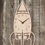 Laser Cut Rocket Wall Clock Free Vector