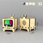 Laser Cut TV Shaped Box Free Vector