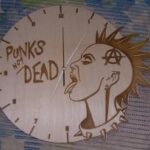Laser Cut Punk’s Not Dead Wall Clock Free Vector