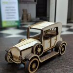 Laser Cut Vintage Wooden Classic Car Vehicle Free Vector