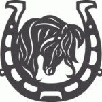 Horse head with horseshoe DXF File