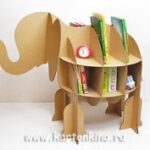 Elephant Cardboard Shelf Free Vector