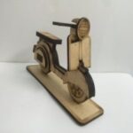 Vespa Scooter 3D Puzzle Pattern Laser Cut Free Vector