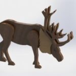 Laser Cut Wooden Reindeer Free Vector