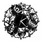 Laser Cut Flowers Decor Vinyl Wall Clock Free Vector