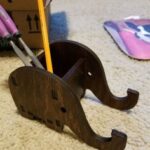Laser Cut Elephant Phone Stand Pen Holder 6mm Free Vector