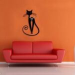 Laser Cut Cat Wall Clock Template Free Vector