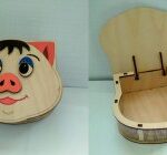 Plywood Pig Box With Lid Laser Cutter Project Free Vector