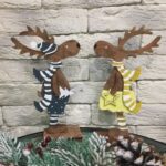 Laser Cut Christmas Deer Standing On A Stand Free Vector