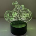 Laser Cut Motorbike 3D Illusion Lamp Free Vector