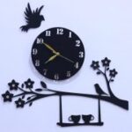 Laser Cut Tree Wooden Wall Clock Free Vector