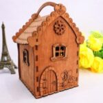 Laser Cut House Shape Gift Box With Handle 3mm Free Vector