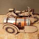 Laser Cut Motorcycle Beer Can Holder Free Vector