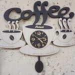 Laser Cut Coffee Cup Wall Clock Free Vector