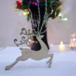 Laser Cut Christmas Reindeer Ornament Free Vector