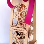 Laser Cut Champagne Gift Box Free Vector