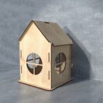 Laser Cut House Shaped Box 4mm Free Vector