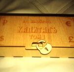 Laser Cut Wooden Banknote Box Paper Money Storage Box Free Vector