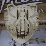 Laser Cut Bear Head Wall Hanging DXF File