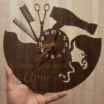 Laser Cut Wall Clock Hair Dresser Hair Stylist Free Vector