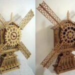Laser Cut Vintage Wooden Clock Free Vector