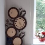 Laser Cut Floral Decorative Wall Clock Free Vector