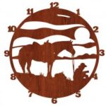 Laser Cut Cowboy Wall Clock Western Horse Clock Free Vector