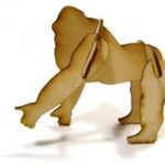 Laser Cut 3D Puzzle Gorilla 1mm Plywood DXF File