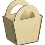 Laser Cut Candy Box Wooden Favor Box Basket With Handle
