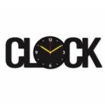 Laser Cut Clock Text Shape Wooden Wall Clock