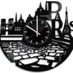 Laser Cut France Paris City Theme Vinyl Wall Clock DXF File