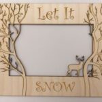 Laser Cut Christmas Snow Deer Decor Photo Frame 4×6 DXF File
